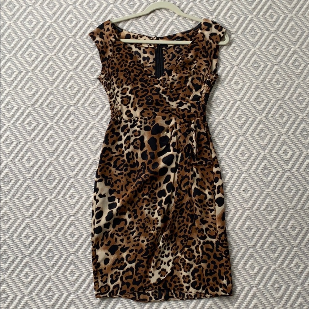 Nanette Lepore leopard silk cocktail dress